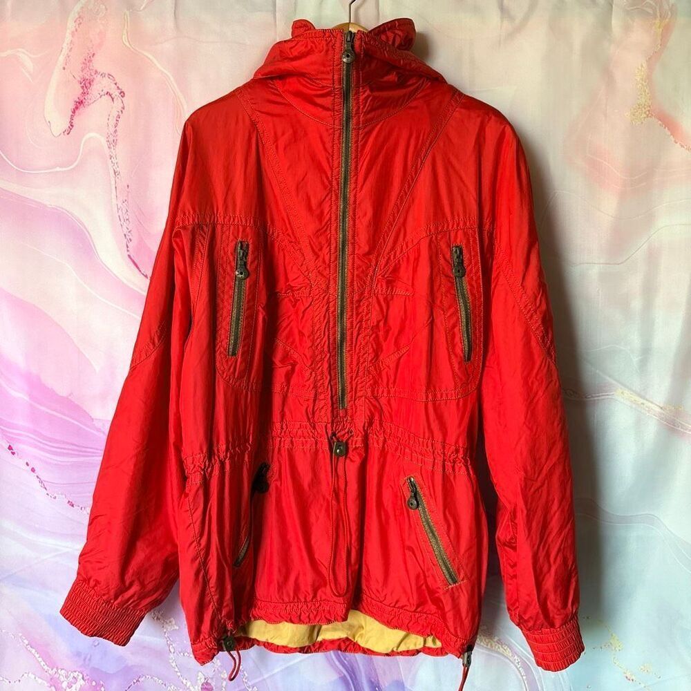 Emmegi XL Vintage Red Winter Ski Jacket Luxury Mountain Resort Preppy Retro